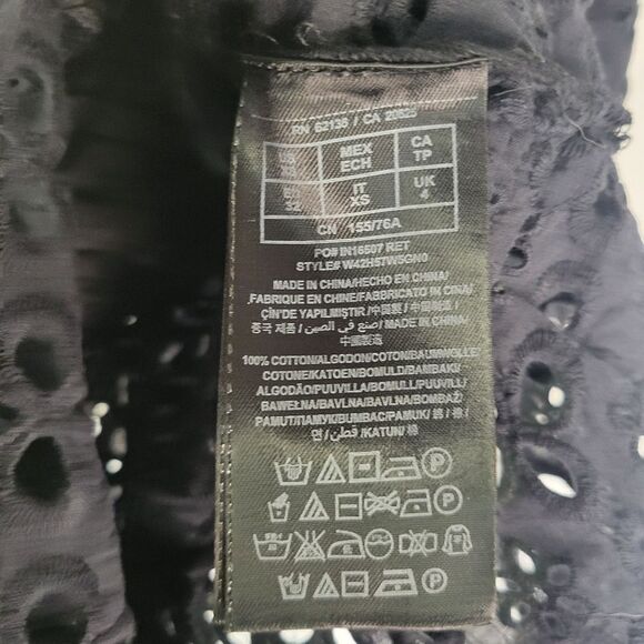 Guess Black Peplum Eyelet Lace Sleeveless Top - Picture 10 of 11